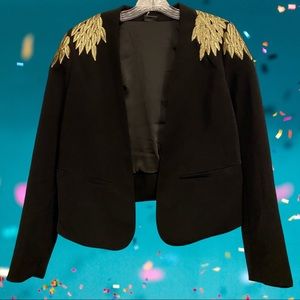 Sparkle & Fade Black Cropped Blazer